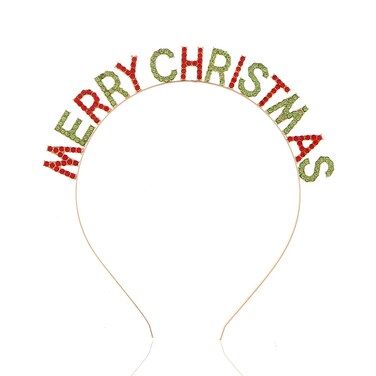 Christmas Headband Xmas Headbands for Women Rhinestone Christmas Head Band Crystal Christmas Accessories for Women Girls