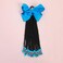 Passion Twist Kids Ponytail With Beads Braids Detachable Synthetic Curly Hairpieces With Bows Protective Easy Hairstyle For Girls Toddlers Children Gift (Blue, Twist-9inch)