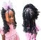 2Packs Kid Ponytail Braid Hair Extensions With Curly Ends Protective Hairstyle For Kids Adorable Gifts For Girls Detachable Hairpiece With Bow (Pink Bow, Box-12inch)