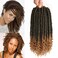 8 pcs/Pack Ombre Crochet Curly Wave Senegalese Twist Hair Extension For Women 12 Roots/Pcs Synthetic Fluffy 12 Inch Spring Twist Crochet Braiding Hair (12 Inch (Pack of 8),1B/27#)