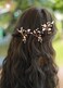 Missgrace Rose Gold Hair Pins (3 Packs), Crystal Leaf Wedding Hair Accessories for Women