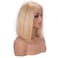 Blonde Bob Wig Human Hair Short Straight 613 Bob Lace Front Wig Medium Size Cap Brazilian Remy Hair Pre plucked Hairline with baby hair