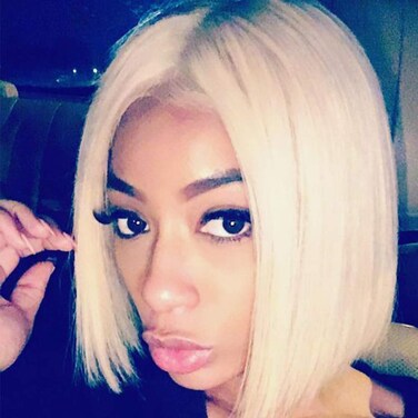 Blonde Bob Wig Human Hair Short Straight 613 Bob Lace Front Wig Medium Size Cap Brazilian Remy Hair Pre plucked Hairline with baby hair