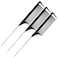 Yumflan Rat Tail Combs, 3Pcs Parting Combs for Braiding Hair with Stainless Steel Pintail for Sectioning, Parting and Styling (Black)