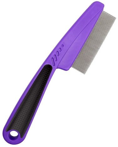 Multifunctional Stainless Steel Fine-Toothed Dandruff Comb, Professional Scalp Care Tool, Suitable for Children and Adults (Purple)