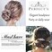 Pearl Rhinestone Wedding Floral Hair Clip with Gold Bling Bridal Headpiece for Women and Girls Gifts (Gold with Purple)