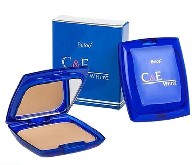 C &amp; E White Oil Control Face Pressed Powder Foundation Compact, Covers Dark Spot &amp; Wrinkle, Long Lasting, Natural Radiant Glowing Perfect Skin, Clean Matte Makeup No.1 Soft Beige 12 G./0.42 OZ
