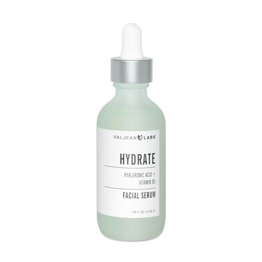 Valjean Labs Facial Serum, Hydrate   Hyaluronic Acid + Vitamin B5   Helps to Hydrate and Plump Skin and Restore Elasticity   Paraben Free, Cruelty Free, Made in USA (1.83 oz)