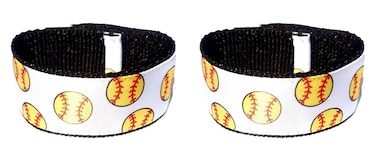 Fastpitch Softball Scrunchies (pair) - White, from the ORIGINAL USA inventor, Softball sleeve holders, over 8 million sold