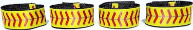 Fastpitch Softball sleeve scrunchies combo pack yellow with red stitching (4 pieces) (2 pairs yellow/red), softball sleeve holders from original USA inventor over 8 million sold.