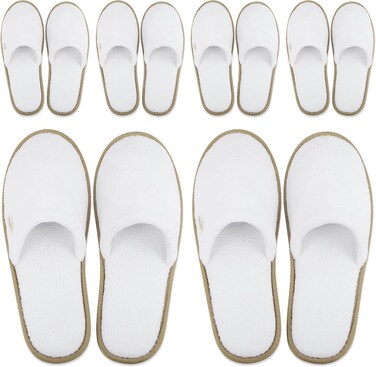 BERGMAN KELLY - Spa Slippers - Disposable Indoor House Slippers - Closed Toe House Shoes for Men &amp; Women - Value Pack Hotel Indoor Shoes for Guests - Washable &amp; Reusable for Travel &amp; Wedding