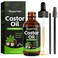 Organic Castor Oil,Cold Pressed Unrefined For Hair, Eyelashes, Eyebrow Growth, Essential Oil, Massage Oil, Hair Nourishing Oil, Deep Massage &amp; Moisturizing For Body