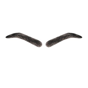 Fake Lace Eyebrow for Men Human Hair Eyebrow Wig Black Grey (F1B20)
