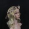 Bridal Flower Garland Artfen Headband Flower Crown Hair Wreath Halo Adjustable Ribbon Wedding Festivals Red Bean Paste