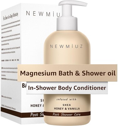 Magnesium InShower Body Conditioner Soft Skin Post Shower Care Moisturizer for Body Legs Bath Oil for Dry Skin Shea Honey Vanilla Self Care Spa Gift