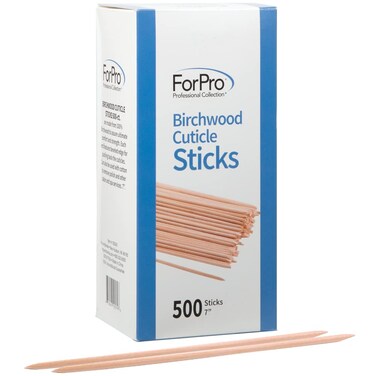 ForPro Birchwood Cuticle Sticks, Double Sided, Multi-Purpose Cuticle Pusher for Manicures and Pedicures, 7&rdquo; L, 500-Count