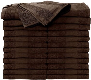 ForPro Professional Collection Premium Bleach Tough Salon Towels, Chocolate, 100% Cotton, Bleach-Proof, Stain Resistant, 16&rdquo; W x 27&rdquo; L, 24-Count,110542