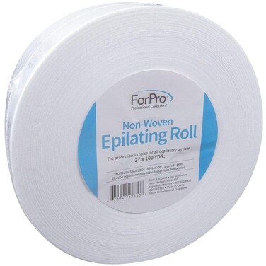 ForPro Non-Woven Epilating Roll for Body and Facial Hair Removal, Tear-Resistant, Lint-Free, 3&rdquo; x 100 Yards, White