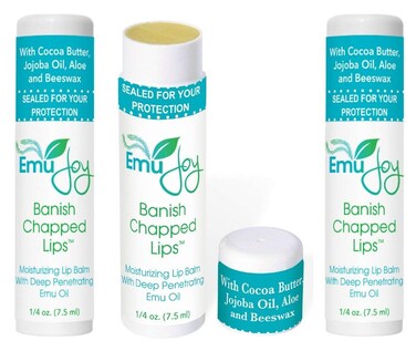 Emu Joy - Natural and Organic Emu Oil Lip Balm Hydrating, Pocket-Size Unflavored &amp; Unscented Lip Balm with Emu Oil - Best for Severely Chapped Lips (1pk)