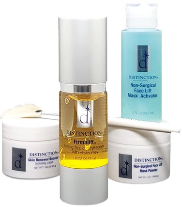 Distinction Non Surgical Face Lift Kit   Lifts, Tightens, Tones   Includes Firmalift Face and Eye Serum, Mask Powder, Mask Activator, and Brush