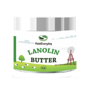 Lanolin (Anhydrous) - Ultra Refined Butter - Use for Lotion, Cream, Lip Balm, Oil, Stick, or Body Butter 4oz - Natural Nipple cream - lip balm By HalalEveryday&reg;