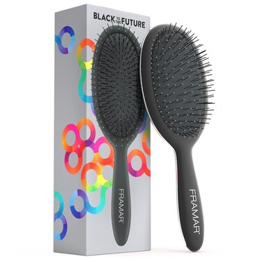 Framar Detangling Curly Hair Brush &ndash; No More Tangles Hairbrush &ndash; Elegant Detangler brush, Hair brushes for women, Mens Hair Brush, Hair Detangle Brush, Hair Accessories For Women (Black)