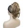 Wiginway Ponytail Messy Style Hair Extension Handmade Braid Synthetic Hair-Piece with Jaw Claw Clip (Lightest Golden Blonde with Highlights)