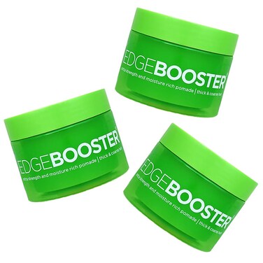 Edge Booster Style Factor Extra Strength and Moisture rich pomade - Thick &amp; Coarse Maximum hold 3.38oz- Emerald (3 Pack)