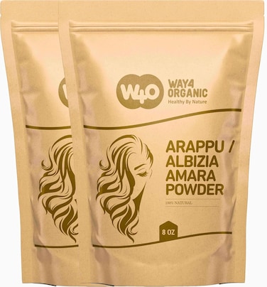 Arappu/Albizia Amara Powder 8 Oz(2 Pack), Natural Shampoo &amp; Conditioner for hair repair, Scalp Care, Haircare, Prevents Dandruff, Damaged Hair Treatment, Hair Growth Products Men &amp; Women -Way4Organic