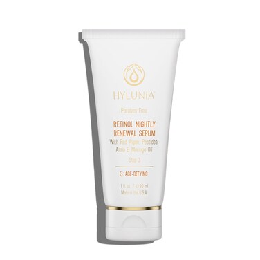Hylunia Retinol Nightly Renewal Serum &ndash; Anti-Aging Night Serum with Peptides, Hyaluronic Acid &amp; Antioxidants &ndash; Hydrating &amp; Firming Formula for Fine Lines, Wrinkles &amp; Radiant Skin &ndash; 1 fl oz