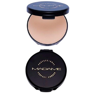 CIVIC MADAM COMPACT Pressed Powder Foundation Bright, Light Not Dull Bright, Soft Smooth, Concealing, Medium to Full Coverageb Blurs Pores &amp; Control It, UVA &amp; UVB Protection, No1 White Skin 0.60 Oz.