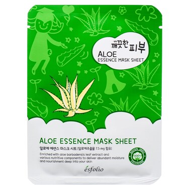 esfolio Aloe Vera Mask Sheet &ndash; Hydrating &amp; Soothing Korean Face Mask for Dry, Sensitive, Sun-Exposed Skin &ndash; Moisturizing, Refreshing Skincare for Balanced, Healthy-Looking Skin (Pack of 10)