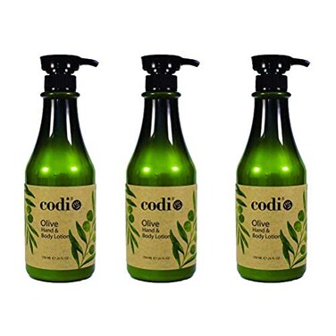 Codi Olive Hand and Body Lotion - Organic Olive Formula to Keep Skin Soft and Fresh - Antioxidant and Vitamin Enriched Formula with Moisturizing Effect - 3 Bottles of 750ml