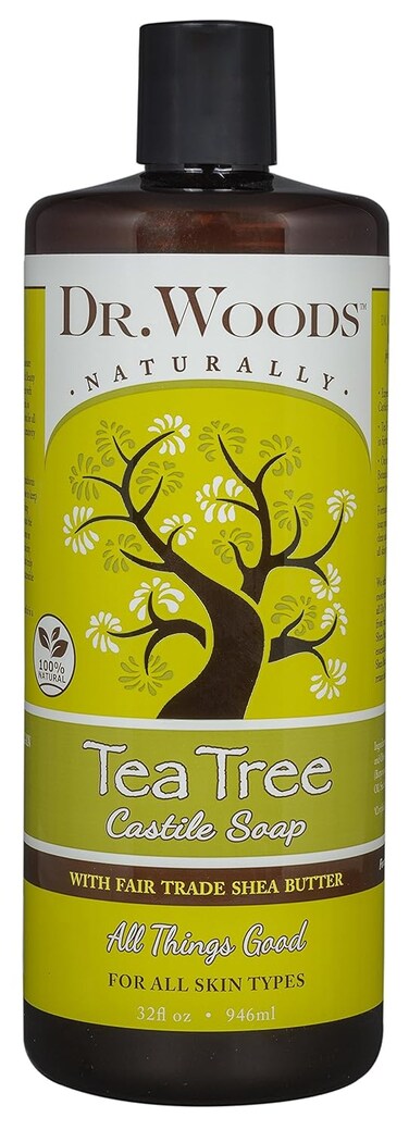 Dr. Woods Pure Tea Tree Liquid Castile Soap with Organic Shea Butter, 32 Ounce (Pack of 3)