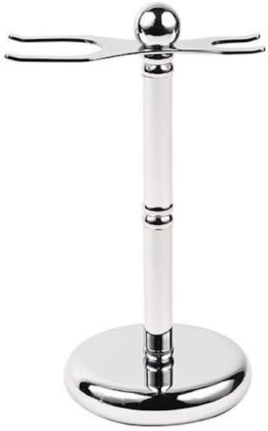 Parker Deluxe Chrome 2 Prong Safety Razor and Shaving Brush Stand