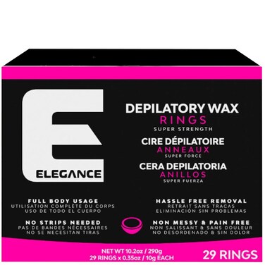 E Elegance Ultra Depilatory Wax Rings - Super Strength Hair Wax For Quick and Mess-Free Hair Removal, 29 PC