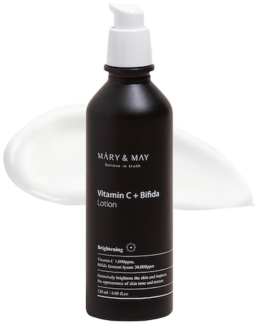 Mary&amp;May Vitamin C+ Bifida Lotion - Nourishing Face Lotion for Evens Skin Tone and Moisturization - 30,000ppm Bifida Fermentation with 1,000ppm Vitamin C, 4.06 fl.oz.