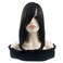 Synthetic Nature Straight Mixture Hair Topper 14inch Side Parting Lace Base Clip in Wiglet Full Head Wear Wig free Part.(Black Brown