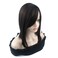 Synthetic Nature Straight Mixture Hair Topper 14inch Side Parting Lace Base Clip in Wiglet Full Head Wear Wig free Part.(Black Brown