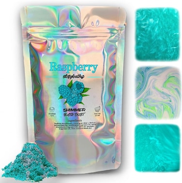 Raspberry Shimmer Bath Bomb in A Bag - Handmade Scented Bath Bombs for Women,Kids and Men - Bulk Bathbomb Fizzies Perfect for Boys and Girls All Ages (Small, Turquoise)