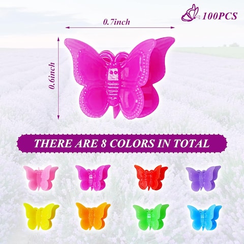 Hair Clip, 100 Pcs Butterfly Hair Clips for Girls, Pastel, Rainbow, Mini Hair Clips for Toddlers