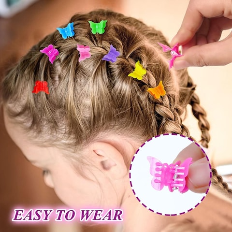 Hair Clip, 100 Pcs Butterfly Hair Clips for Girls, Pastel, Rainbow, Mini Hair Clips for Toddlers