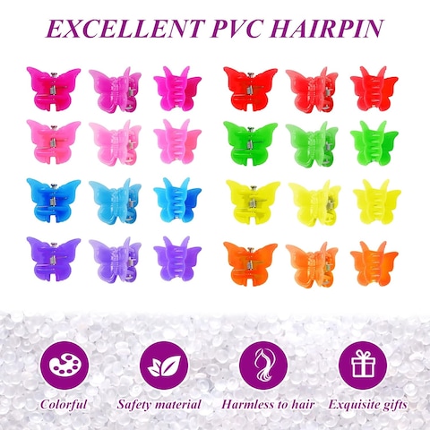 Hair Clip, 100 Pcs Butterfly Hair Clips for Girls, Pastel, Rainbow, Mini Hair Clips for Toddlers