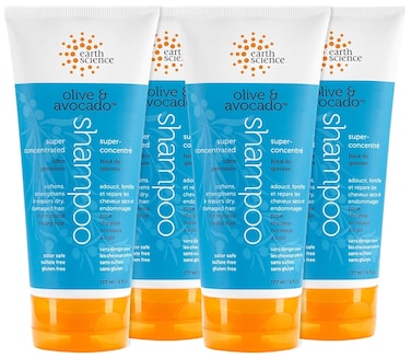EARTH SCIENCE - Olive &amp; Avocado Oil Shampoo: Super Concentrated for Normal to Dry Hair (4pk, 6 oz.)