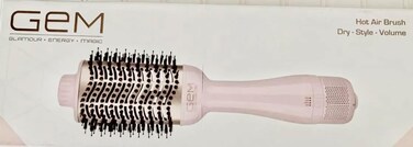 GEM Hot Air Styling Brush for Dry - Style - Volume for Dry Style Blow Dryer Brush, Baby Pink
