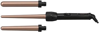 3 in 1 CURL Designer Professional Ceramic Curler Styling Iron, GEMwith 3 Ceramic Barrels