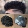 SIMBEAUTY Indian Remy Human Hair Curl Toupee 10x8inch for Men with Men Hair System Replacement Wig (#2 (Darkest Brown) 20mm Curl)