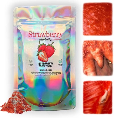 Red Shimmer Bath Bomb in A Bag - Handmade Cherry Scented Bath Bombs for Women, Kids and Men - Bulk Bathbomb Fizzies Perfect for Boys and Girls All Ages (Small, Red)