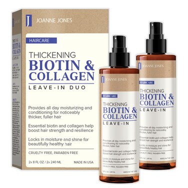 Joanne Jones Thickening Biotin &amp; Collagen Leave In - 2 Pack Fresh Mint Unisex-Adults