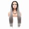 24Inches Ombre Black Grey Synthetic Lace Front Wigs for Women 1B Ombre Silver Grey Hair Wigs Long Straight Women Daily Use Wigs Middle Part Best Affordable Wig